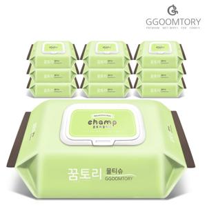 꿈토리물티슈 뉴 가득찬 챔프 55gsm 엠보 100매 캡형 10팩