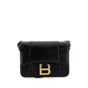 BALENCIAGA Black leather small Hourglass crossbody bag 8285222ABQ8 1000