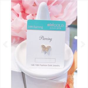 미니골드 14K 샤인 나비 피어싱 EHOM4010