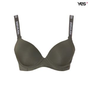 [예스]딥카키 로고 노와이어 브라 YSWBA945