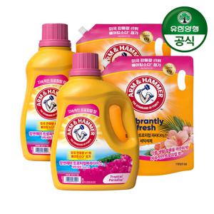 암앤해머 세탁세제 트로피칼 3.0L 용기 2개+1.8L 리필 2개