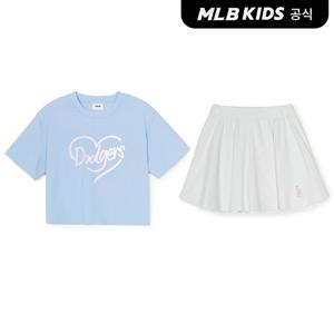 [MLB키즈 공식] 하트 스포티브 여아 티셔츠 세트 LA (L.SKY BLUE) 7FS1H0153-07SBL