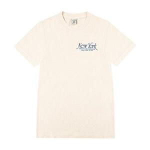 스포티앤리치 반팔 티셔츠 TO042S409NC CREAM NAVY DOM