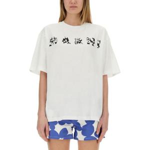 마르니   반팔 티셔츠 SS25 THJET49P15USCX50FLW01 5463644 WHITE