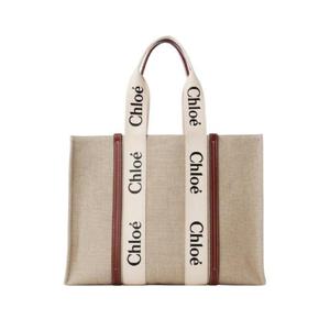 끌로에 우디 라지 토트백 화이트 브라운 CHC22AS382I2690UCHC22AS382J0890U