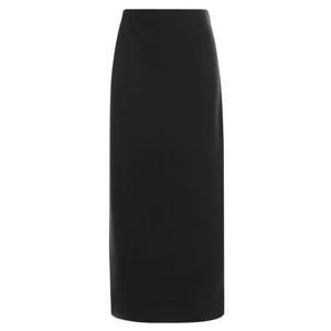 [샵앤]기본템 여성 포슬 일자핏 뒤트임 데일리 밴딩 롱 스커트 PIC-WSK-1639-블랙