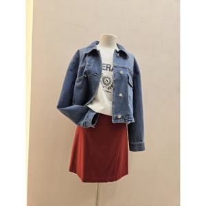 숲  (SB3DJ80) 크롭 오버핏 긴팔 데님 자켓