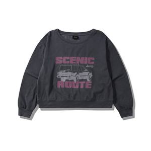 [지프]여성 빈티지 가먼트다잉 크롭티 맨투맨 JQ2TSF021