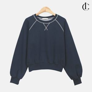 엘케이트 여성 크롭 맨투맨 루즈핏 스티치 스웨트 긴팔 티셔츠 LFL002