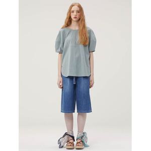 [써스데이아일랜드]라운드넥 코쿤핏 롱 블라우스(T234MBL631W)