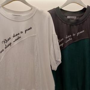 Destijl HC06 품넉넉한 프리미엄넥 레터링 라운드 반팔 데일리 티블라우스 D2523ts21