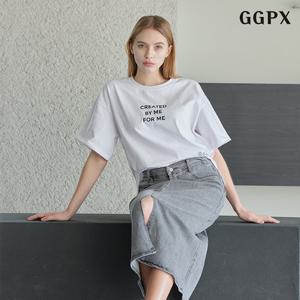 [지지피엑스]오버핏 크롭 레터링 티셔츠 (GPBLW006D)