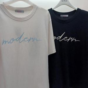 Latium HC06 국내생산 시원하고 뚝떨어지는 모던 셔츠배색 깔끔한 라운드 반팔 티블라우스 T2523ts53