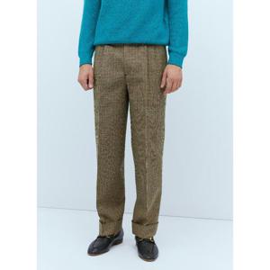 25 FW 구찌 남성 체크 울 테일러드 팬츠 guc0153046brn