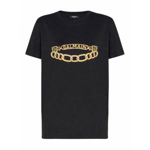 [BALMAIN] 라프리마 여성 티셔츠 숏슬리브 체인 프린트 FF1EF004GE97EAD 블랙 /8