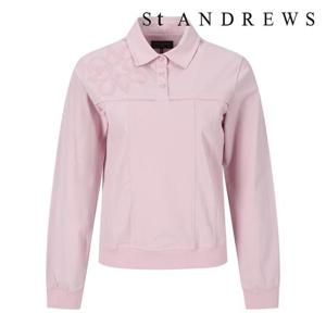 [세인트앤드류스]여성 별 심볼 칼라 핀턱 긴팔 티셔츠 (821E1TO003PK)