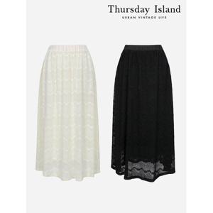 [써스데이아일랜드]밴딩 레이스 롱 스커트(T236MSK137W)