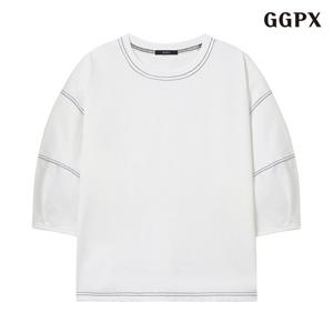 [지지피엑스]클래식 스티치 소매 퍼프 반팔 티셔츠 (GPBLW041D)