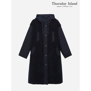 [써스데이아일랜드]퍼 믹스 후드 야상 점퍼(T238MJP232W)