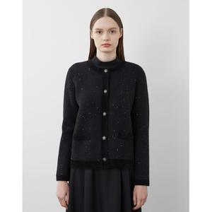 [올리비아로렌]스팽글배색 아우터형 가디건_VOCBC3W9231