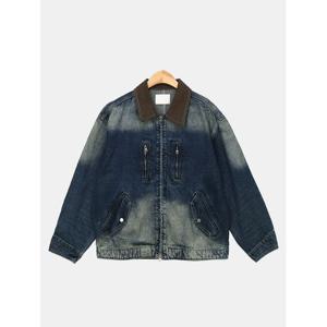 [빌리버스] 남성 가을 데님 자켓 워싱 유니크 청자켓 스트릿 점퍼 아우터 BWIS001