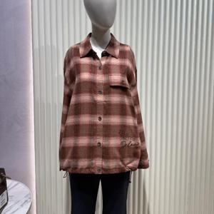 올리비아로렌 MG01 자수 포인트 체크 블라우스 VVBNL3F8171