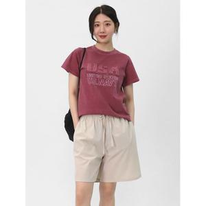 [스콰즈] 여자 티셔츠 자수 로고 티셔츠 피그먼트 크롭 반팔티 SBB008