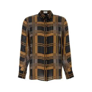 SAINT LAURENT 자수 실크 셔츠 813932Y1L28 1049