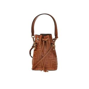 펜디 몬트레조 FF 모티프 레더 미니백 브라운 8BS010AAIKF0QVK