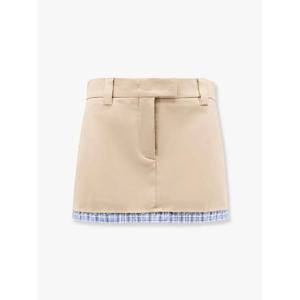 MIU MIU Cotton skirt with check insert on the bottom MG2383SOOO1UPX