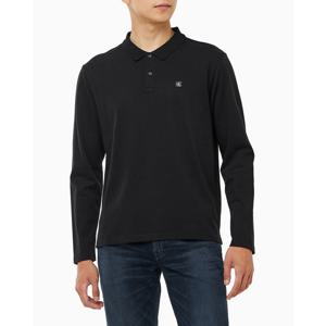 [캘빈클라인 진]남성 레귤러핏 CK 로고 폴로 긴팔 카라 티셔츠 블랙 (J326696)
