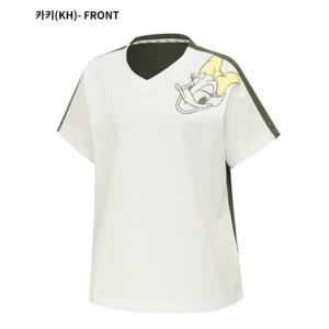 [디즈니골프]여성 아트웍 배색 V넥 반팔 티셔츠 (DP2LTR042)_US