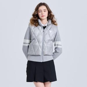 챌린저 여성 다이아 퀼팅 숄더 프리 다운 자켓 라이트그레이 CHE4WJK5971LG