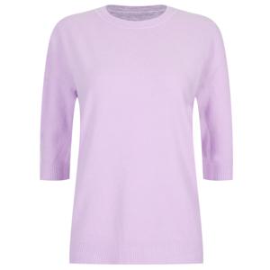 샵앤) 파스텔 여성 5부 라운드 봄 간절기 레귤러핏 오피스 데일리 반팔 니트 티셔츠 WNW-WKN-11866-L퍼플