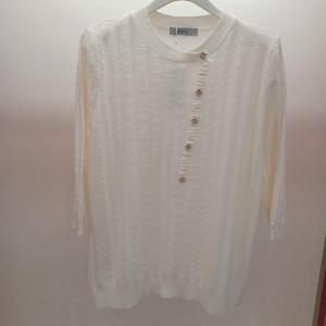 Destijl HC06 부드러운 비스코스 7부소매 기본 라운드 반팔 니트티 D2523sw22I