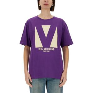 발렌티노 퍼플 컬러 그래픽 프린트 티셔츠 6B3MG24H95W R1B