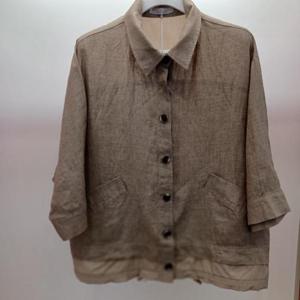 Latium HC06 국내생산 팔뚝품편한 루즈핏 7부소매 타임배색단추 린넨 쟈켓 T2523jk14B