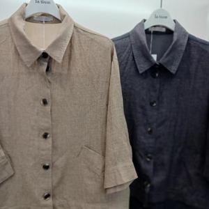 Latium HC06 국내생산 팔뚝품편한 루즈핏 7부소매 타임배색단추 린넨 쟈켓 T2523jk14