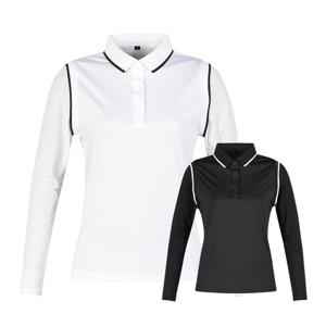 럭스골프 여성 레이어드 슬리브 카라 여름 긴팔 티셔츠 JN25M608W