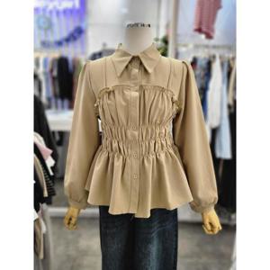 밸리걸 세이브존01 가을 카라넥 밴딩 셔링 프릴 긴팔 블라우스 815980