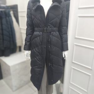 [엠씨]밍크넥 탈부착 구스 롱 패딩코트c34d164