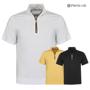 페라어스 남성 배색지퍼 하프집업 반팔 골프셔츠 CTM4RV2192
