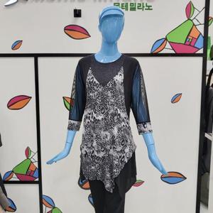 몬테밀라노 DP01 호피무늬 언발 롱 티셔츠 MK406T2986
