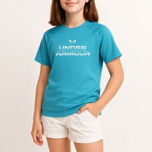 [언더아머]언더아머 UA 테크 스플릿 워드마크 K 아동 주니어 반팔티 블루 1383010-464