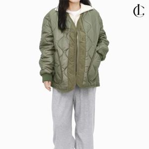 엘케이트 여자 패딩 퀼팅 경량 깔깔이 글로시 패딩 오버핏 겨울