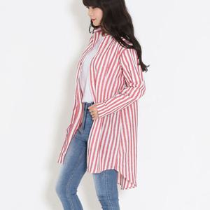 여름 소재 여자셔츠 남방 스트라이프 루즈핏 코디