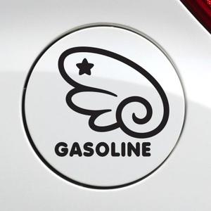 천사날개 가솔린우측 자동차 주유구스티커-블랙
