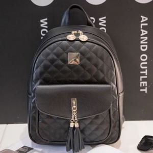 퀼팅 바디라인 태슬 플랩 포켓 여성 백팩 LED-040