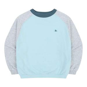 [빈]BZ13TS06SB스카이 블루 라글란 배색 맨투맨 티셔츠