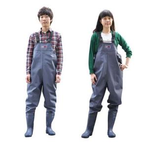 다용도 작업용 면 가슴장화 곤색 멜빵장화